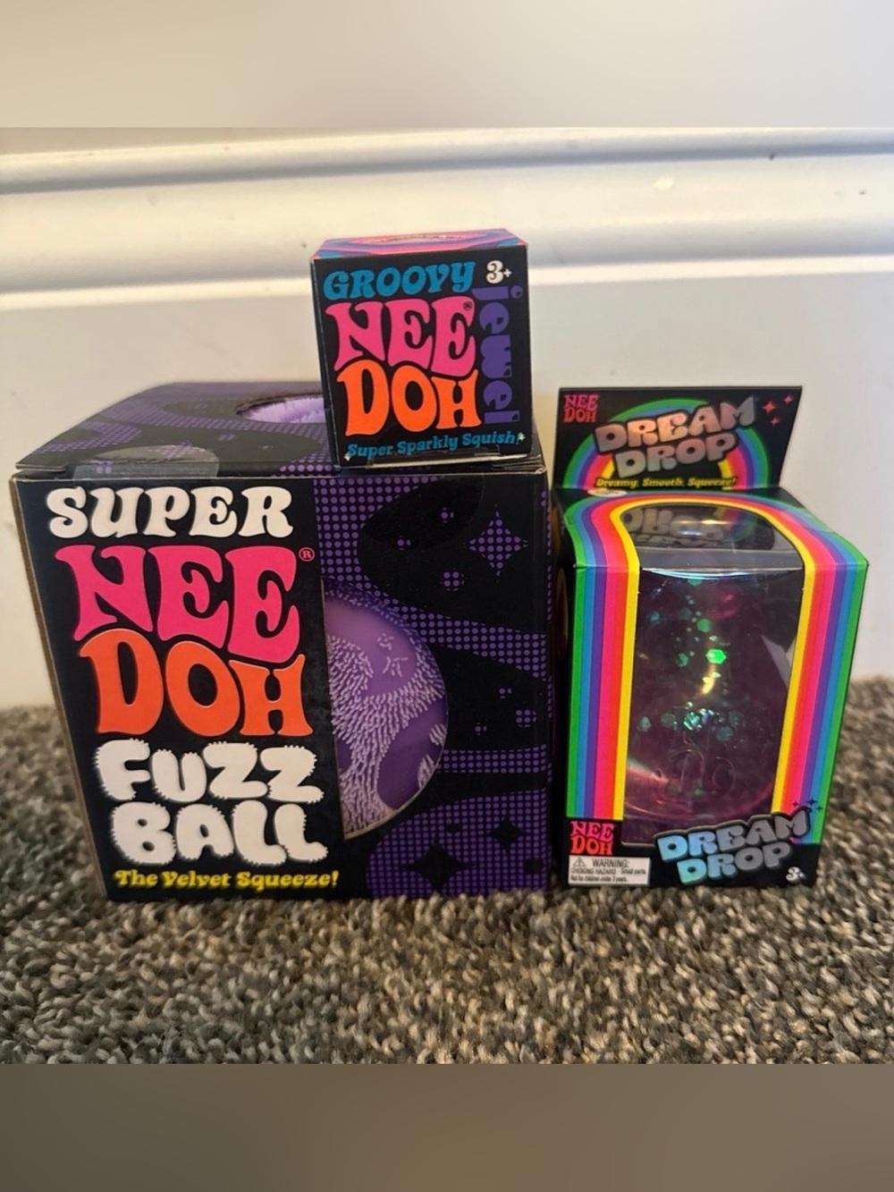 NeeDoh Purple Bundle- Groovy Jewel, Purple Super Fuzz & Dream Drop